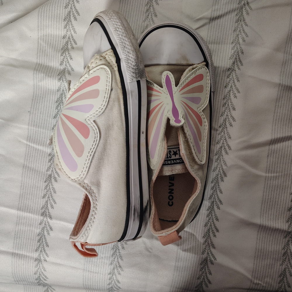 Converse Kids Butterfly Sneakers - Pink and White - Picture 4 of 6